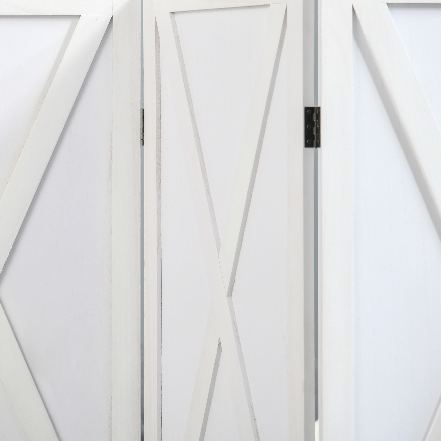 HOMCOM 4 Panel Room Divider, 5.6 Ft Folding Privacy Screen, Freestanding Wooden Wall Partition for Bedroom, Office, White