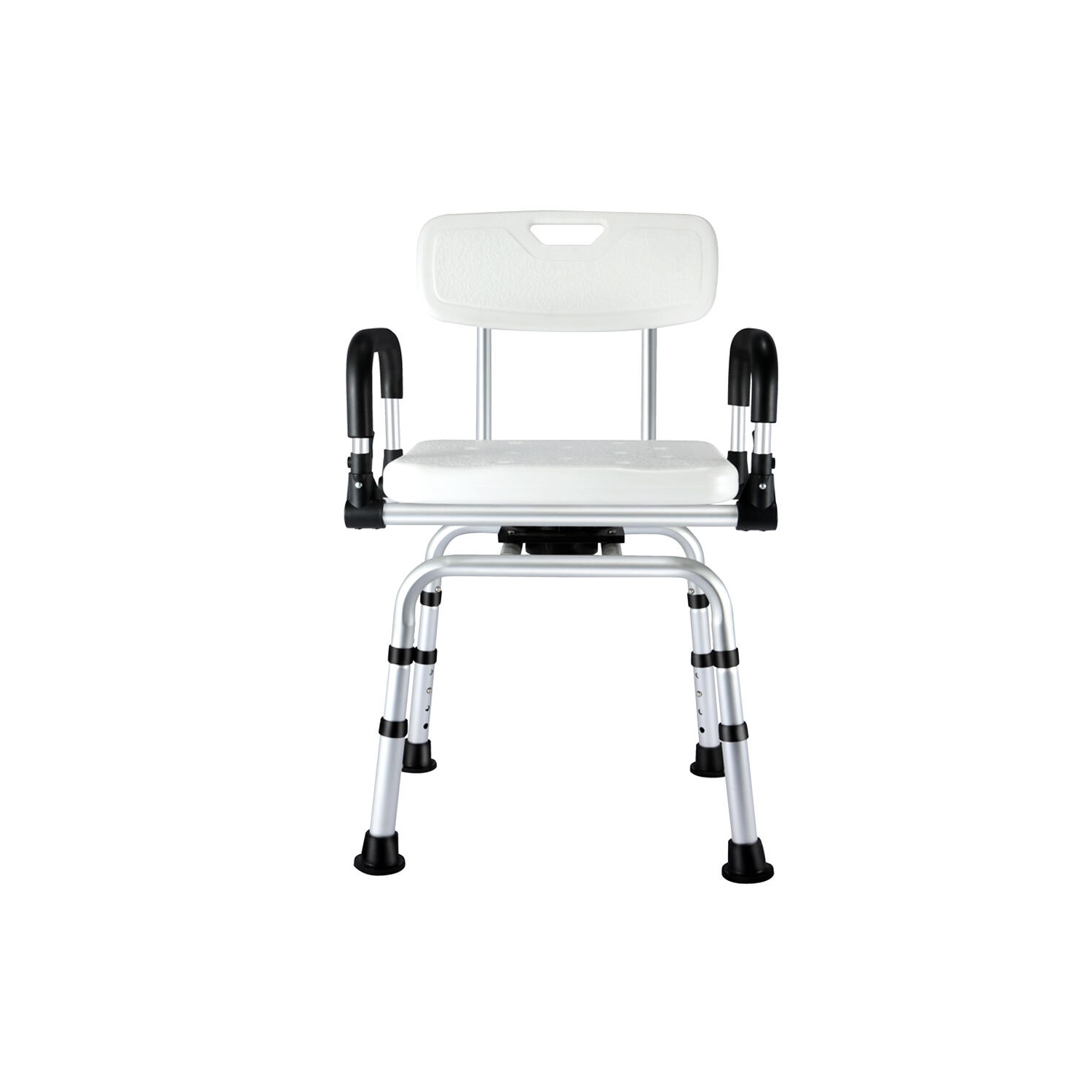 360° Swivel Shower Chair with Flip-Up Armrest, Shower Stool Height Adjustable Hold up to 180kg for Senior