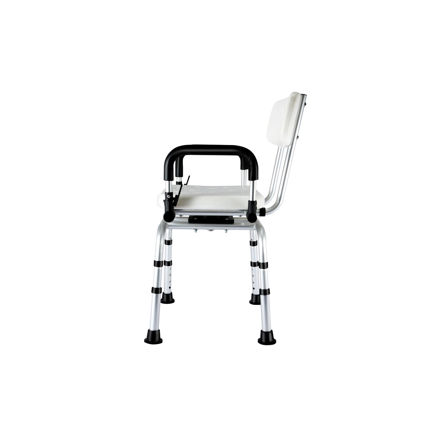 360° Swivel Shower Chair with Flip-Up Armrest, Shower Stool Height Adjustable Hold up to 180kg for Senior