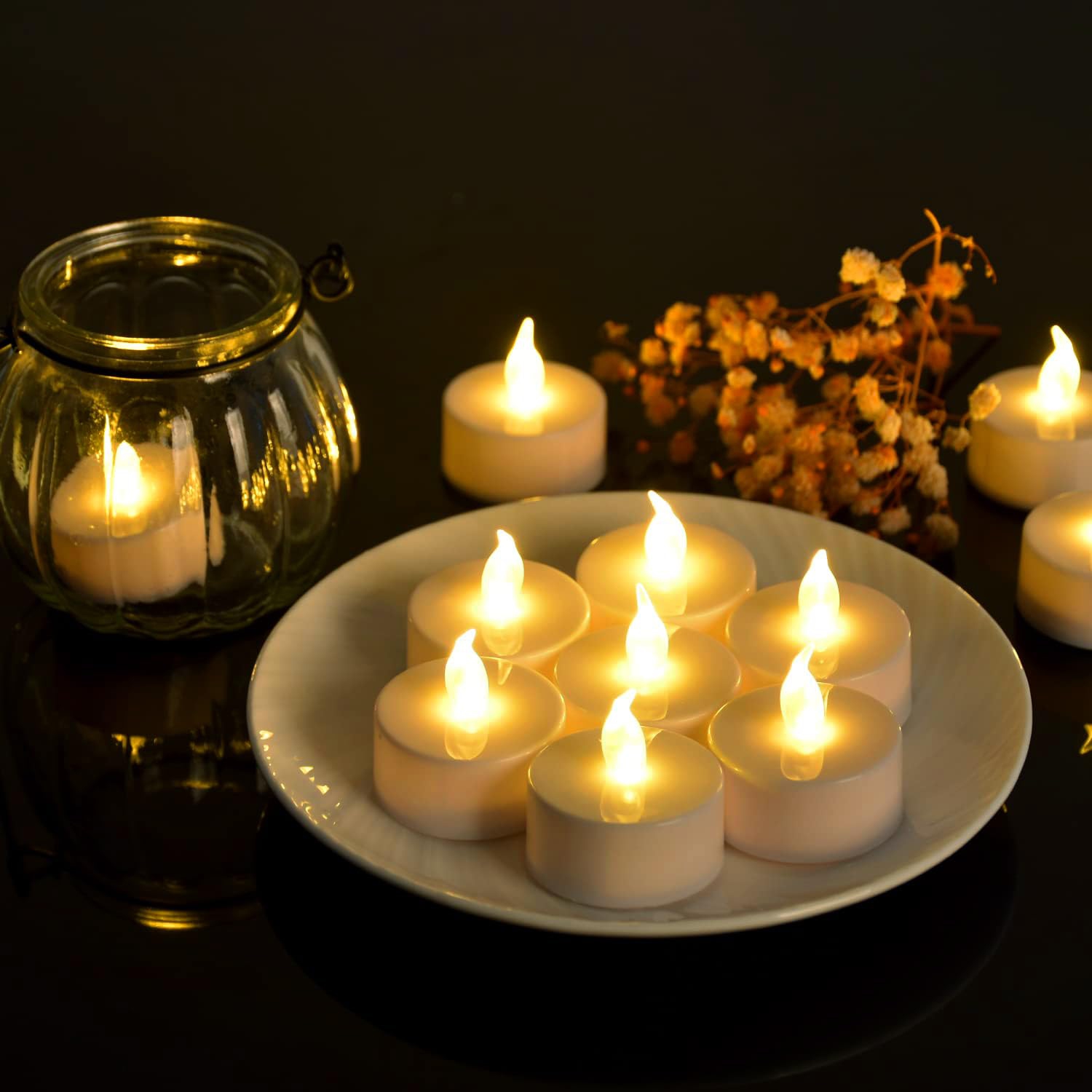 Bougies chauffe-plat sans flamme à DEL, paq. 25, CR2032 bougies