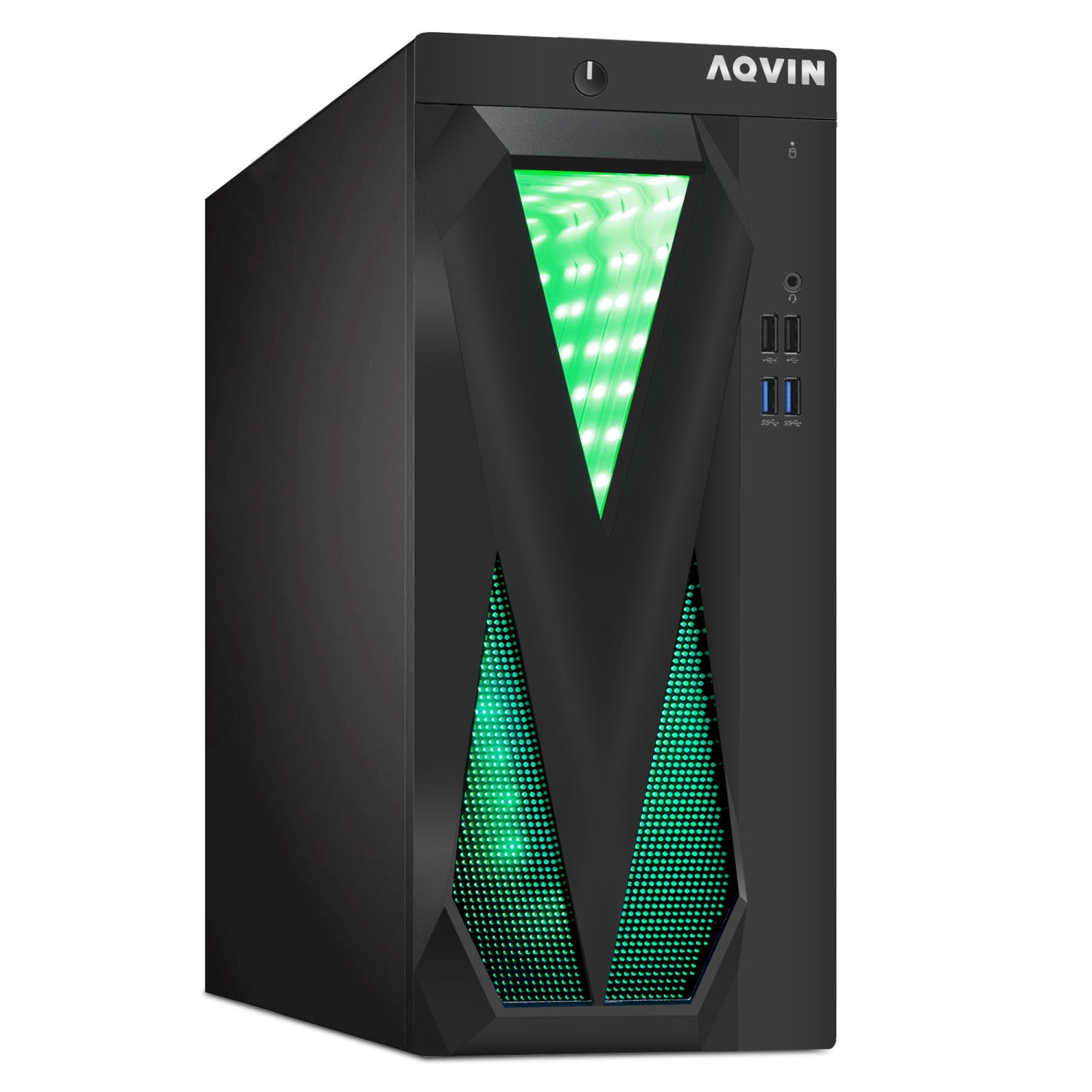 Refurbished (Excellent) - AQVIN InfinityLite Gaming Desktop Computer Tower PC, GeForce GTX1050Ti, Intel Core i7 CPU, 32GB DDR4 RAM, New 2TB SSD, WIN 10 Pro, RGB Keyboard and Mouse