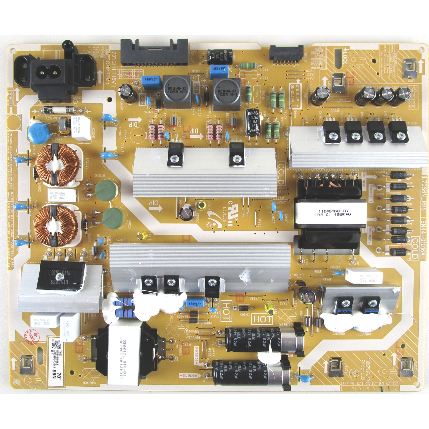 Refurbished (Good) Samsung TV Power Supply Board UN70NU6070 (Ver. YA02/GA01) BN44-01016A