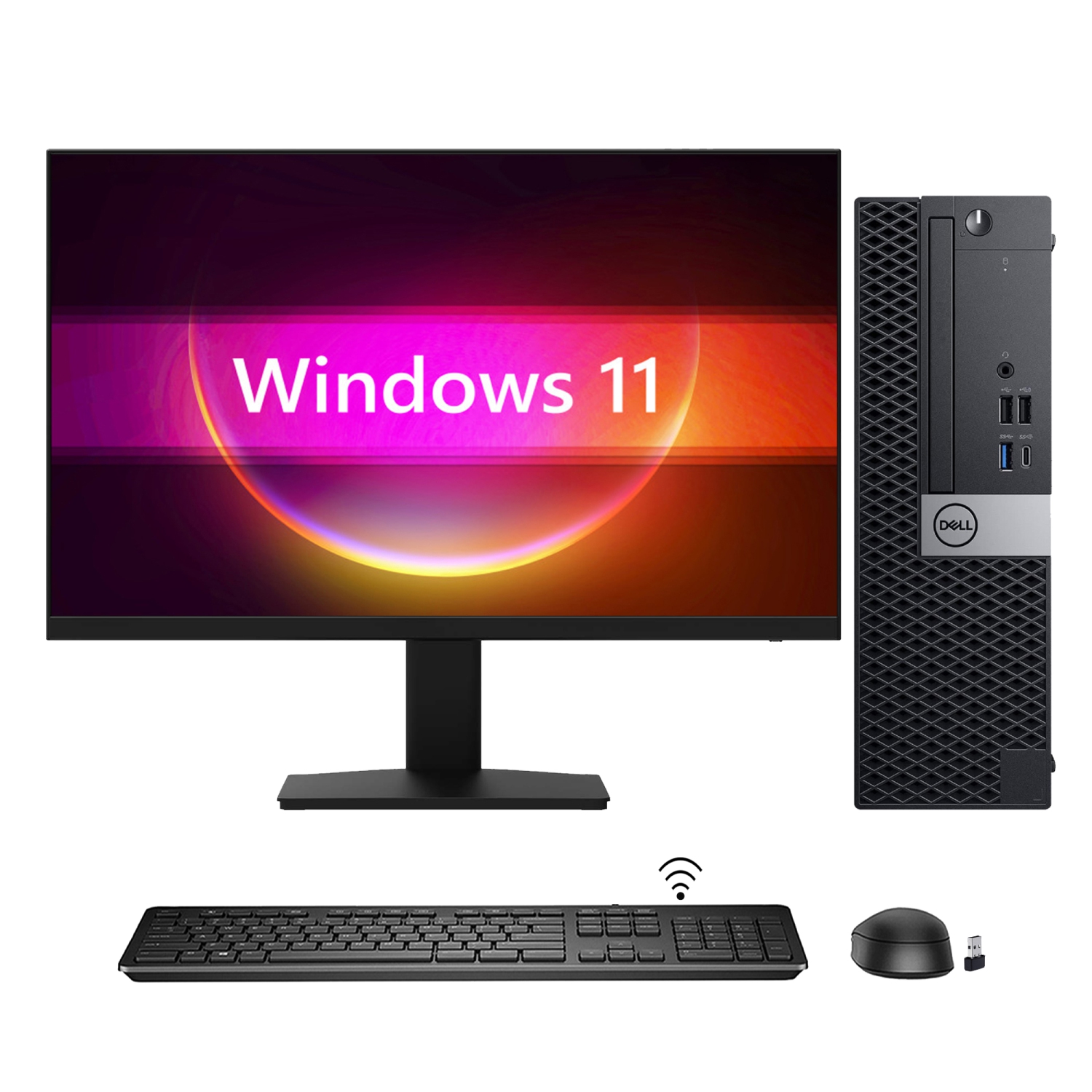Refurbished - Dell OptiPlex 5060/7060 SFF Desktop PC Computer, New 24 inch Screen (Core i5 8th Gen/ New 2TB SSD(fast boot)/ 16GB RAM/ WIN 11 Pro)