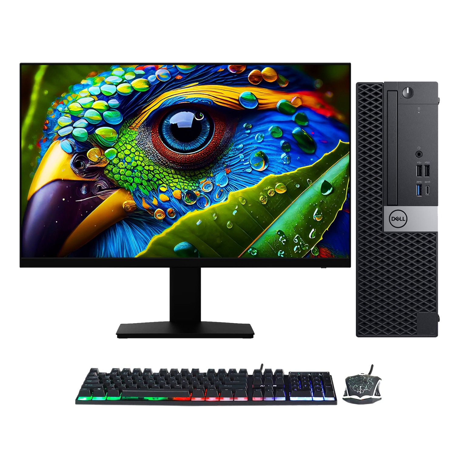 Refurbished (Good) - Gaming Desktop Computer Dell OptiPlex 5060/7060 SFF PC| Intel Core i5 up to 4.10 GHz| 16GB RAM| New 1TB NVMe SSD| Windows 11 Pro| New 24 inch Monitor| GT 1030