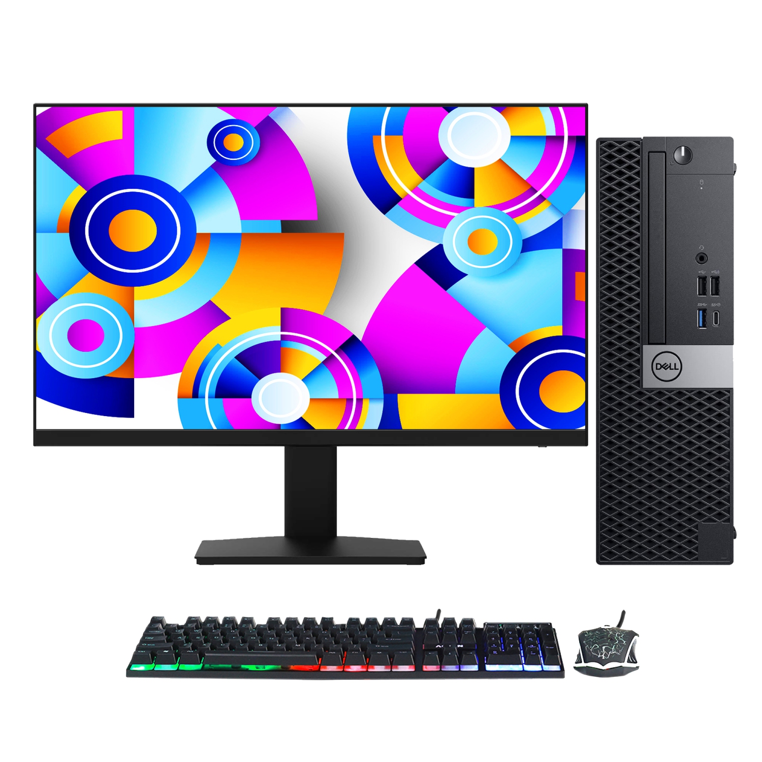 Refurbished - Dell OptiPlex 5060/7060 SFF Desktop PC Gaming Computer, New 24 inch Screen (Core i5 8th Gen/ New 2TB SSD(fast boot)/ 16GB RAM/ WIN 11