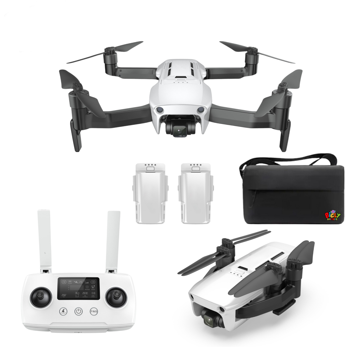 The Bigly Brothers Ace 2 Pro Sky Voyager Intrepid Class GPS Drone, 20MP Camera, 16km Range, Level 8 Wind Resistance, Waterproof/Snowproof, Heavy Duty Professional Grade Drone
