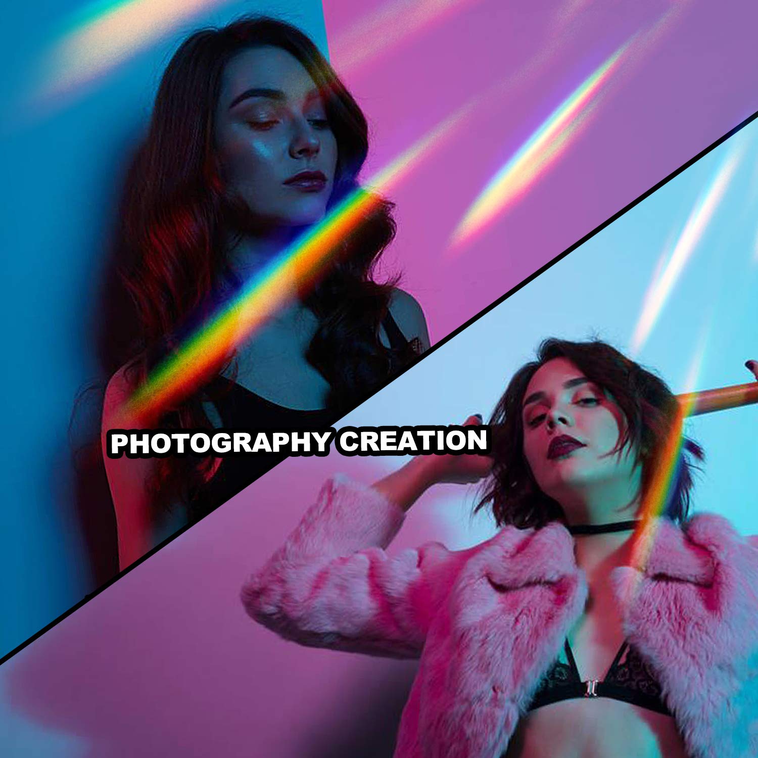 Paquet de 2 Prisme triangulaire en verre optique de 6&nbsp;po – Cristal de qualité supérieure pour la photographie, la réfraction de la lumière, les