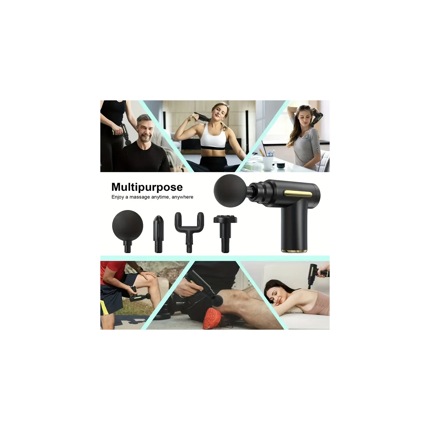 Appareil de massage à percussion portatif Deep Tissue - compact, puissant | soulager la douleur du corps, du dos et du cou | couple élevé, conception