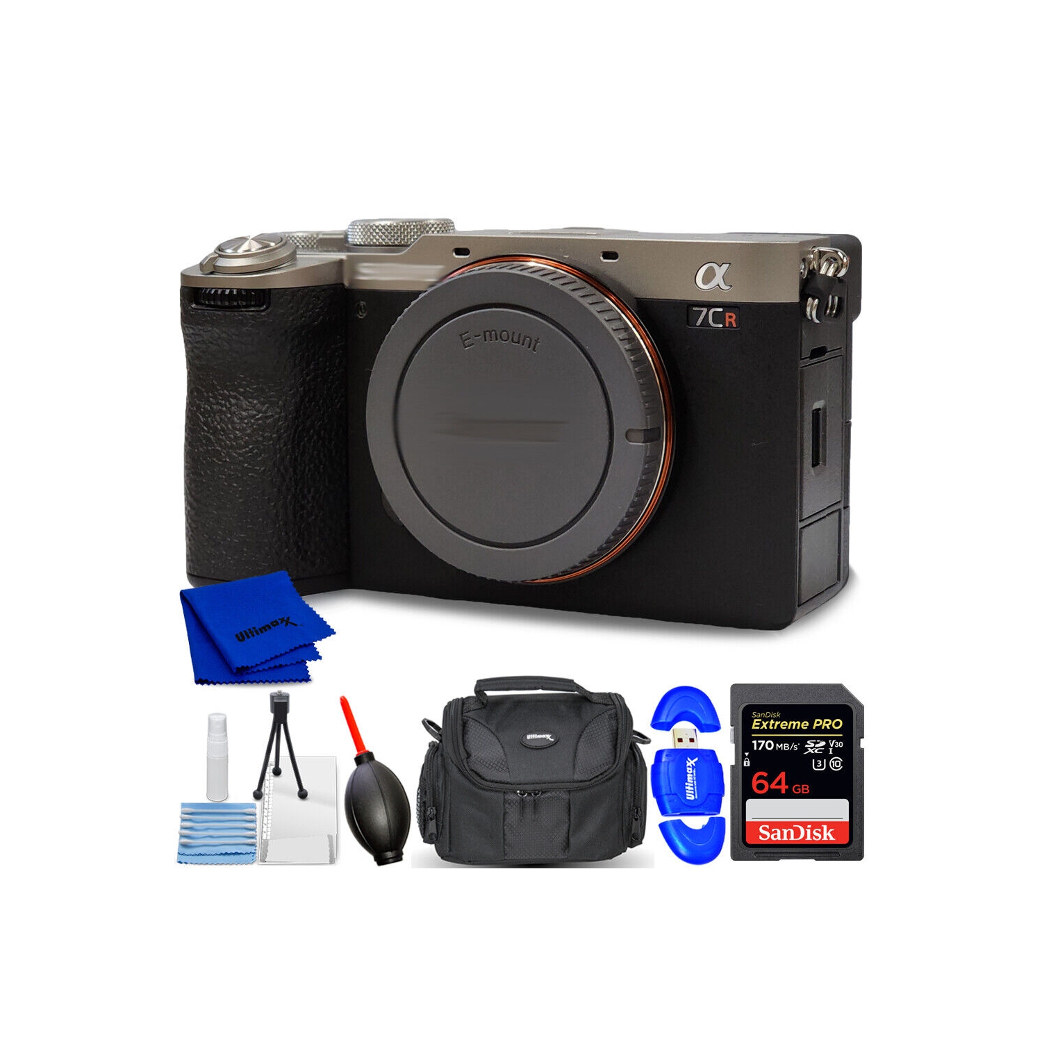 Sony a7CR Mirrorless Camera (Silver) ILCE-7CR/S - 7PC Accessory Bundle