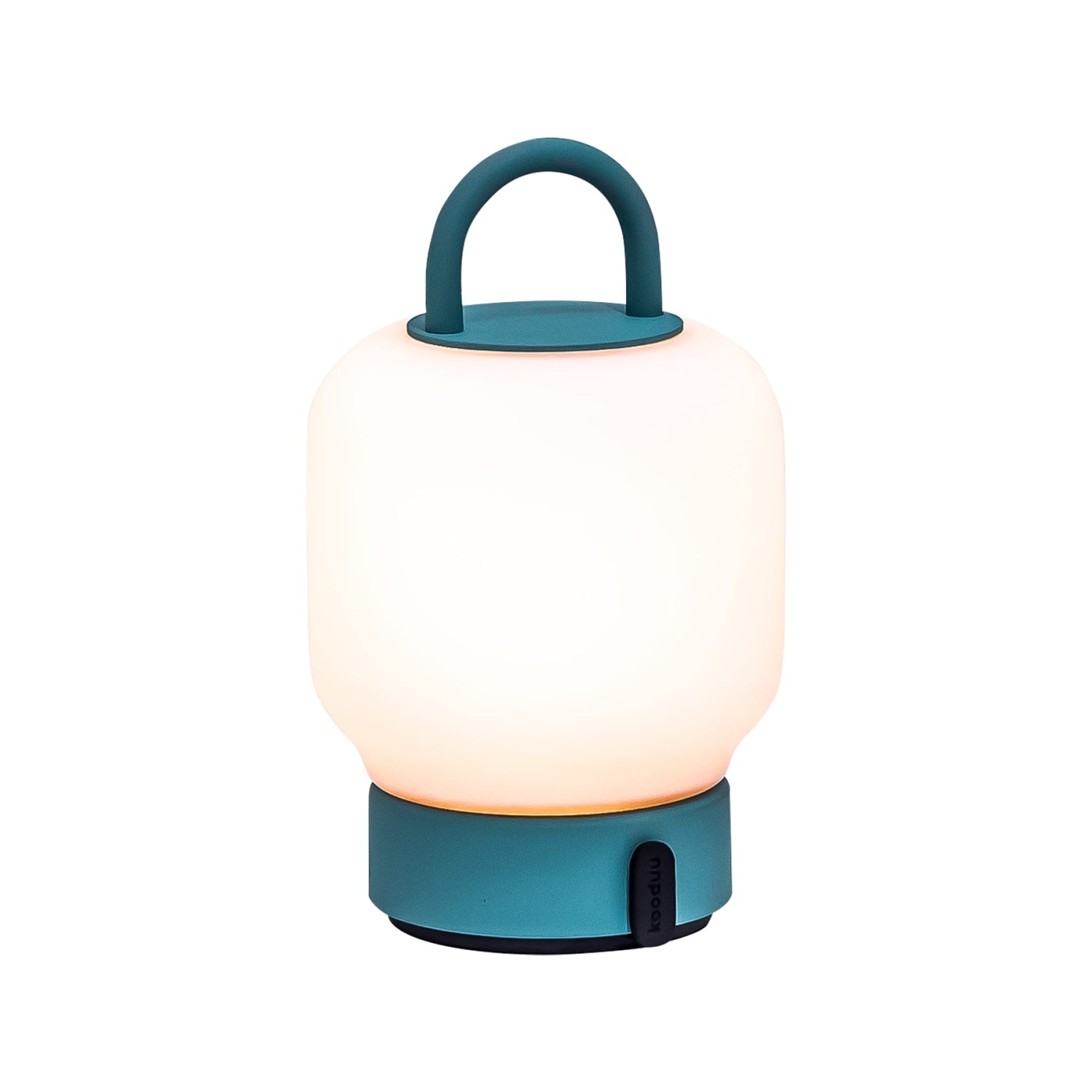 Lampe de table portative à DEL Loome de Kooduu, sarcelle fumé