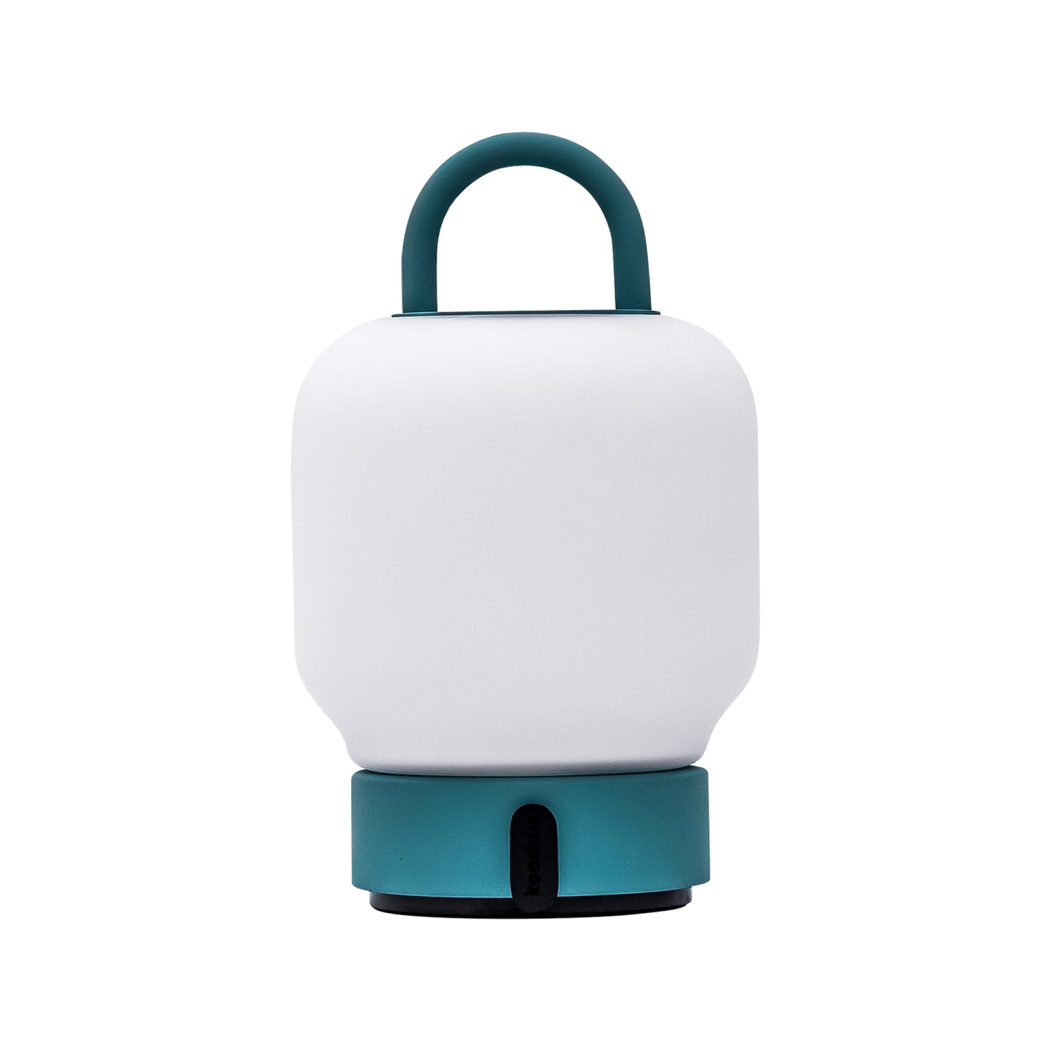 Lampe de table portative à DEL Loome de Kooduu, sarcelle fumé