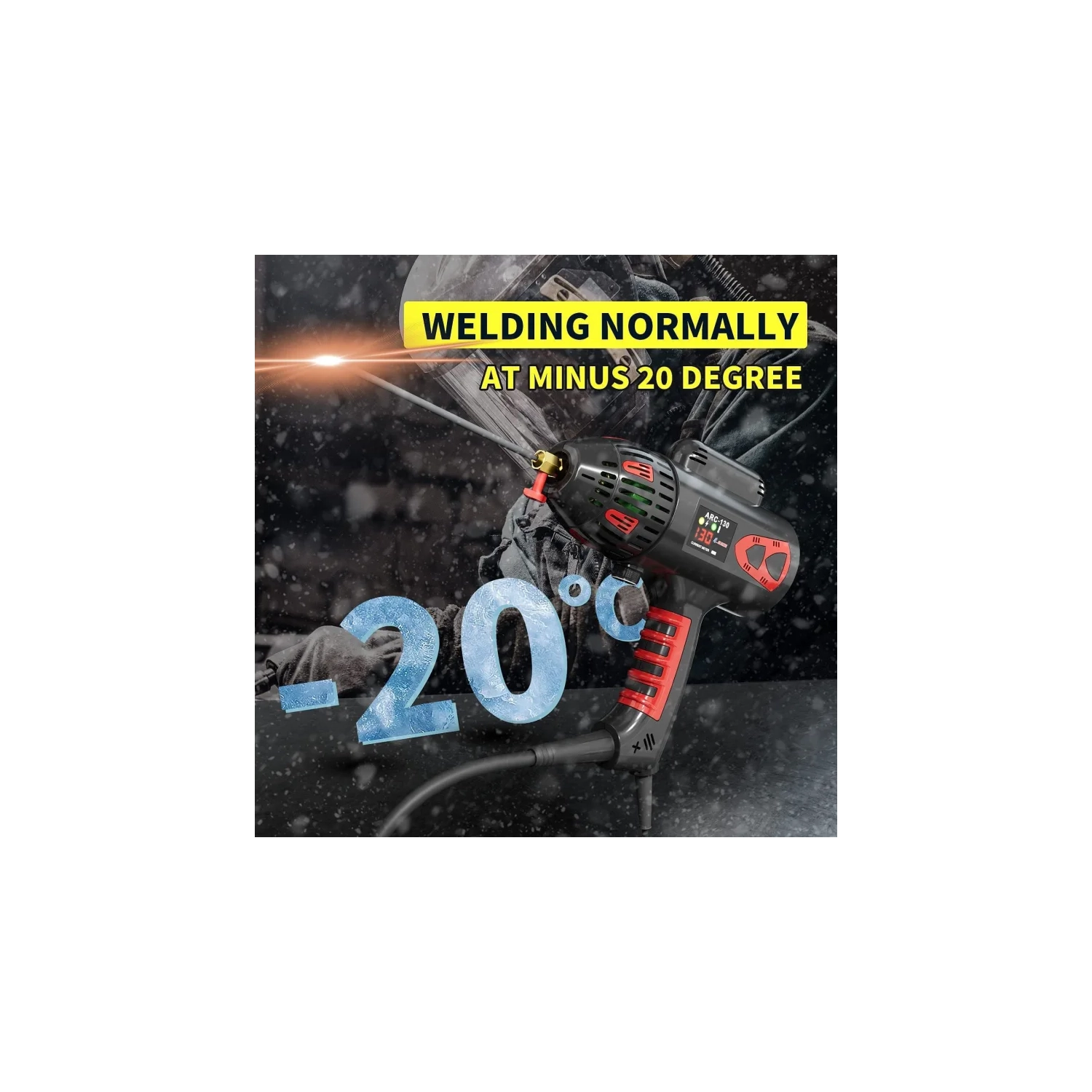 Portable Handheld 110V ARC Welding Machine - 130Amp Digital Display IGBT Inverter | Welding Tool Set with Toolbox Included