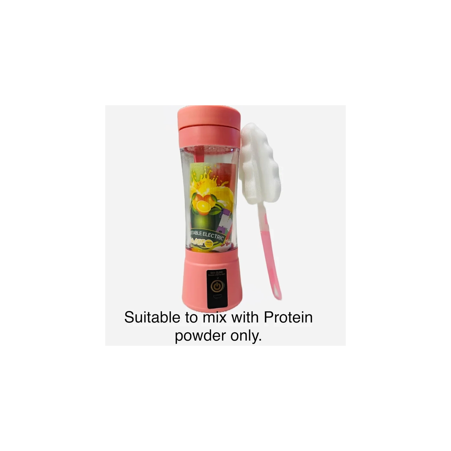 Rechargeable USB Portable Blender with Brush - 6 Blades Mini Blender for Kitchen, Home, Travel | Ideal for Mixing Protein Powder