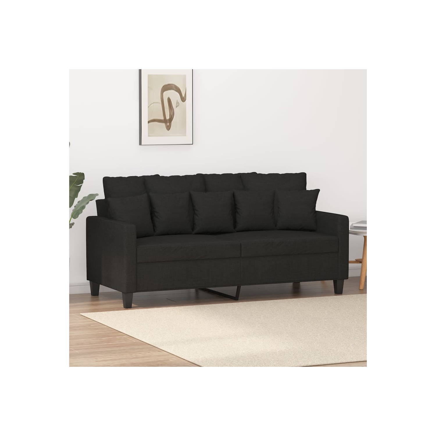 vidaXL 2-Seater Sofa Black 140 cm Fabric