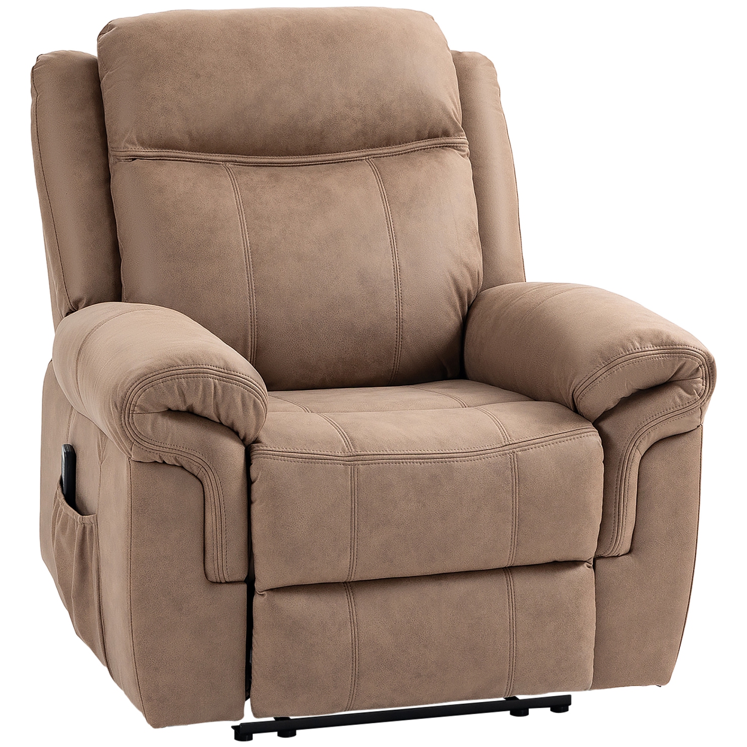 HOMCOM 8-Point Vibration Massage Recliner Chair, Manual Microfibre Reclining Sofa Chair for Living Room with Side Pockets, Footrest, Remote, Easy
