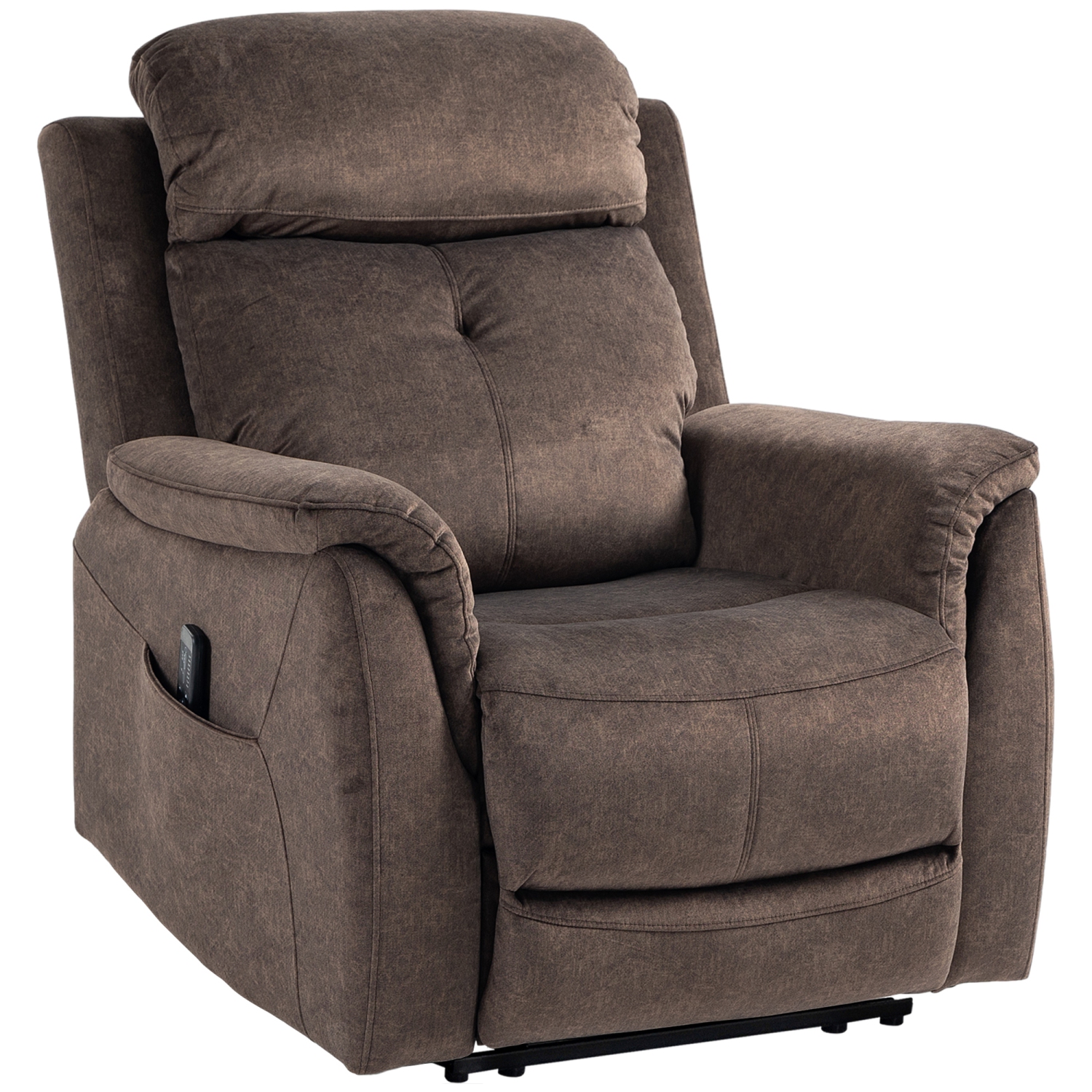 HOMCOM Massage Recliner Chair with 8-Point Vibration, Manual Fabric Reclining Sofa Chair for Living Room with Side Pockets, Remote Control,