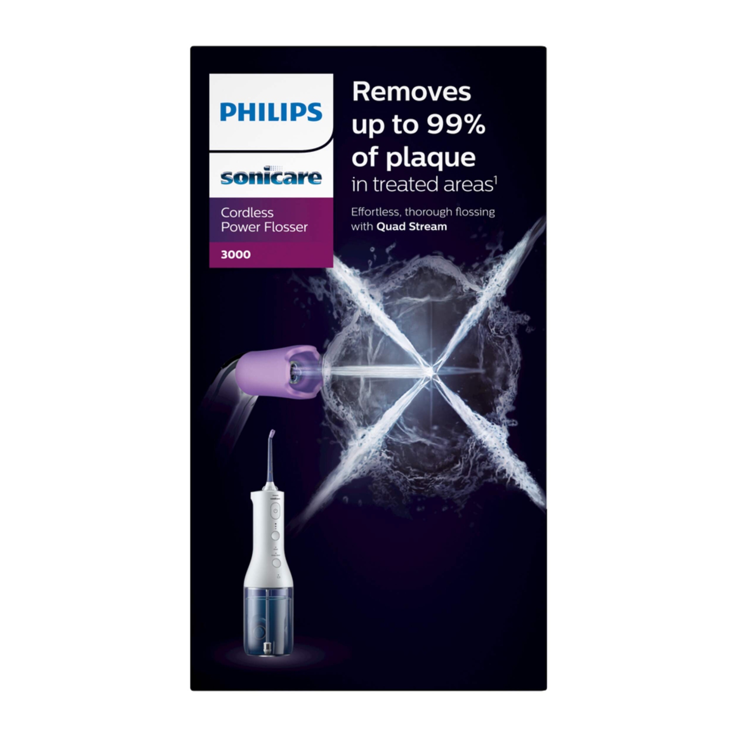 Philips Sonicare 3000 Rechargeable Cordless Power Water Flosser, Dental Care For Teeth/Gums