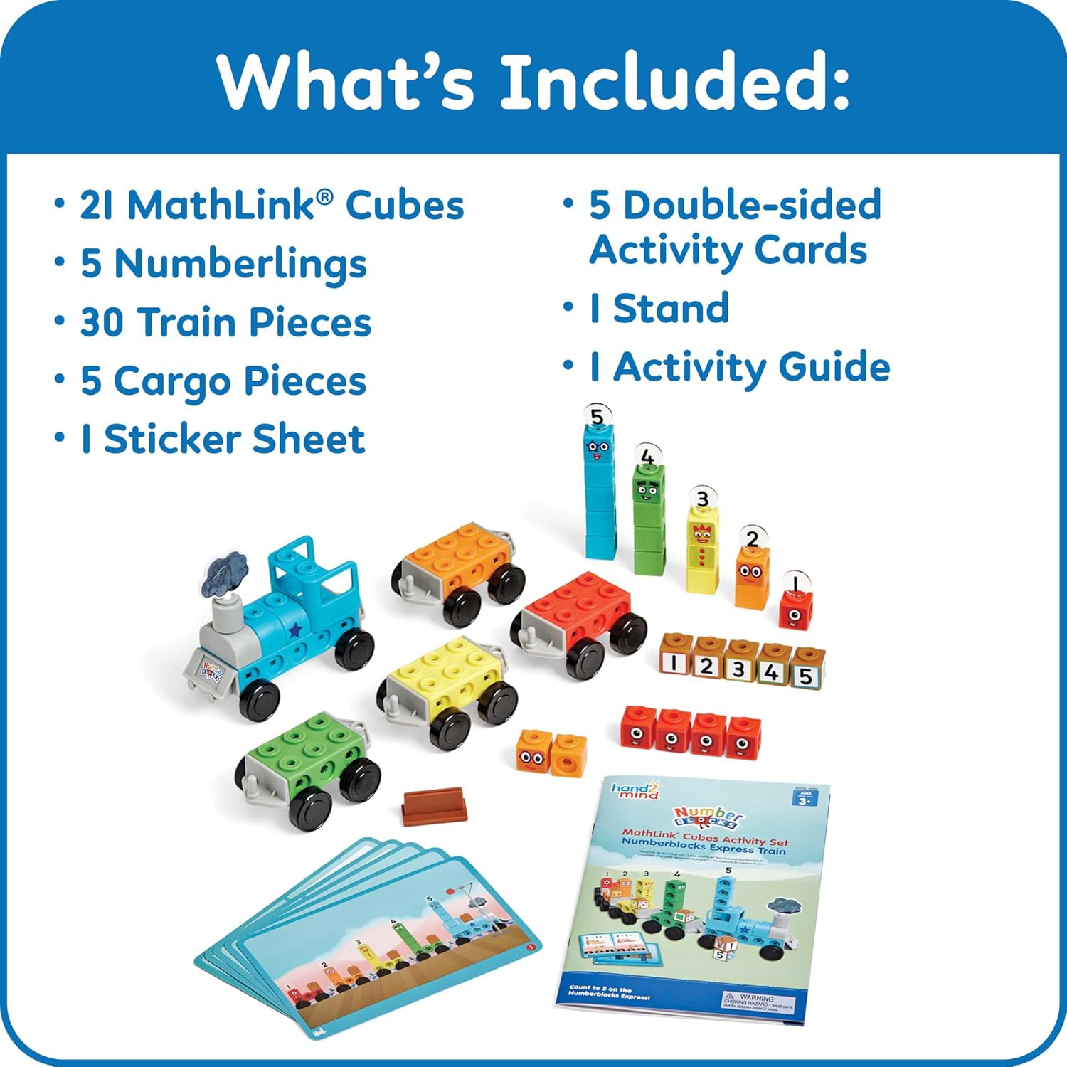 Ensemble d'activités avec cubes de mathématiques de train Numbers Block Express – le cadeau de Noël idéal pour votre tout-petit! Jouet éducatif et