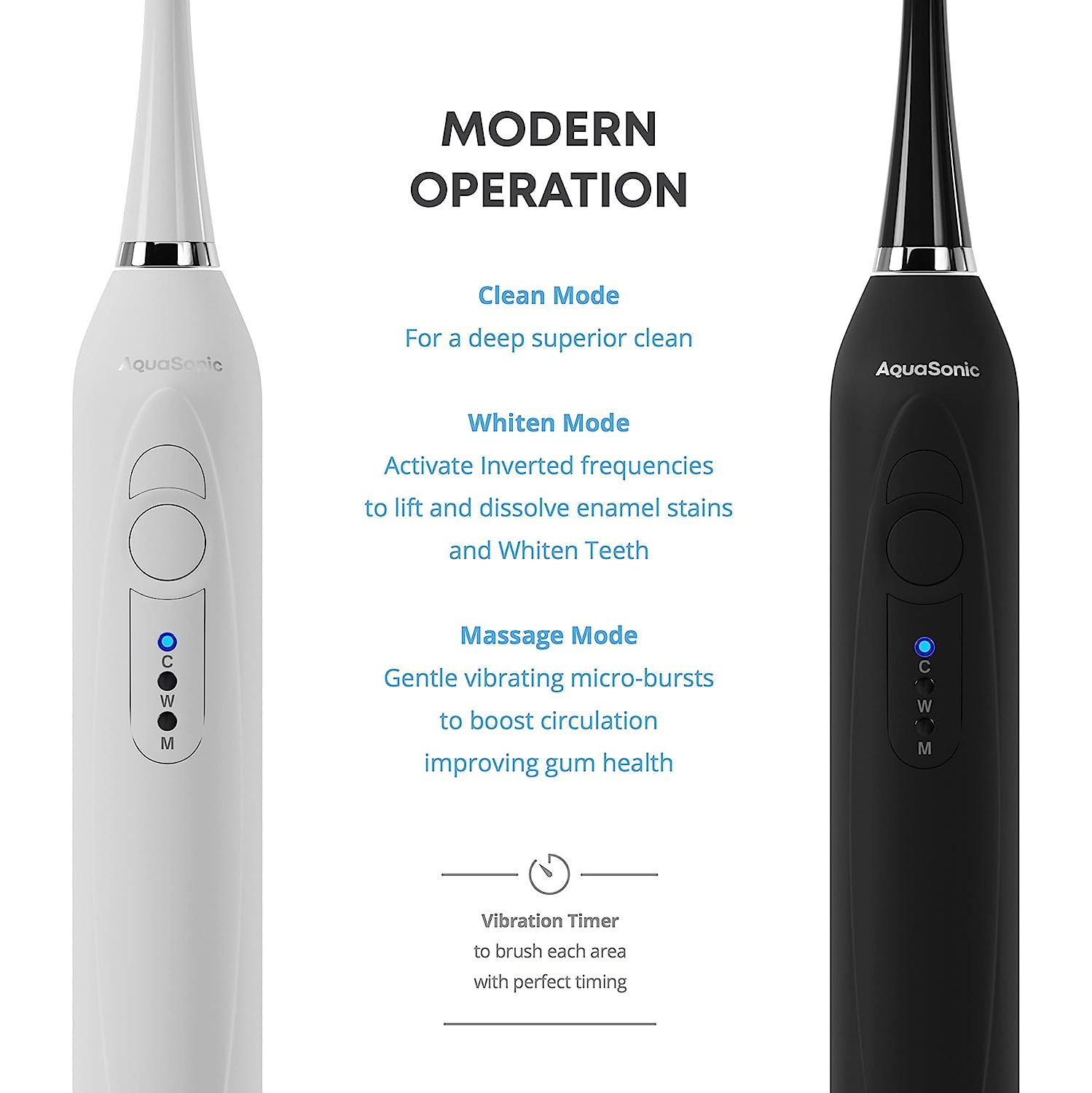AquaSonic Duo Dual Handle Ultra Whitening 40,000 VPM Wireless Charging Electric Toothbrushes.