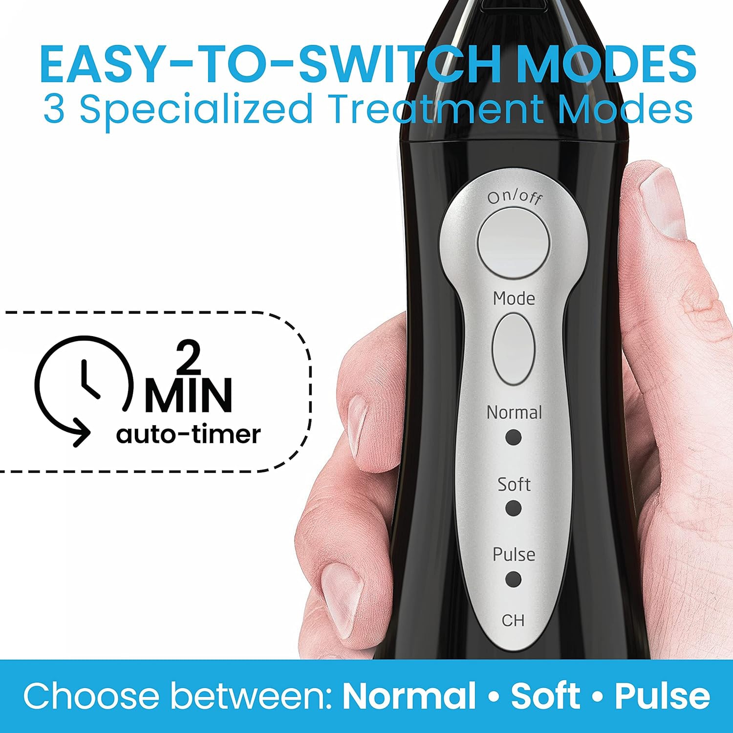 Hydropulseur Aqua de Aquasonic - Hydropulseur rechargeable professionnel avec 4 embouts - irrigation orale avec 3 modes