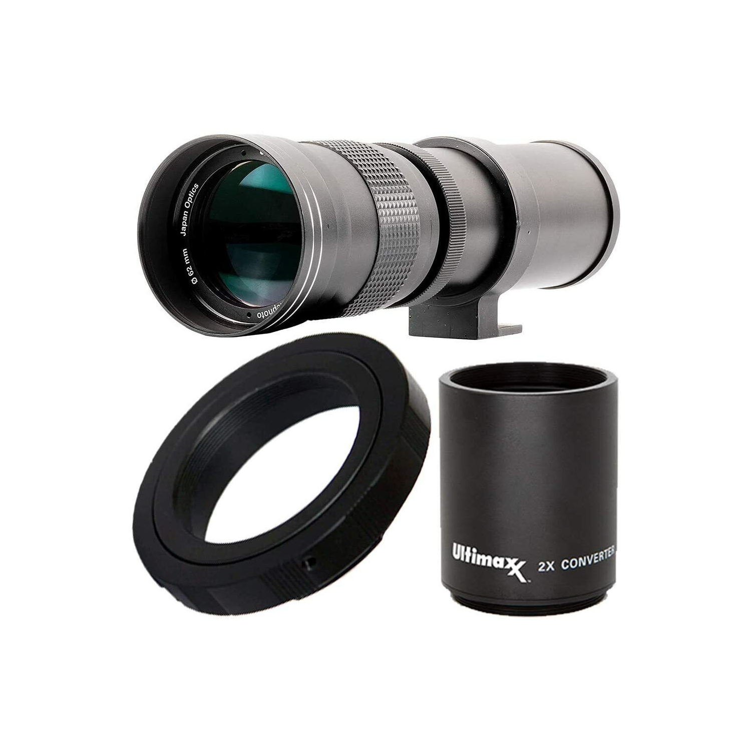 Téléobjectif zoom 420-800&nbsp;mm 80D/840-1600&nbsp;mm f/8 d'Ultimaxx pour appareil photo 77D de Canon avec 70D 90D