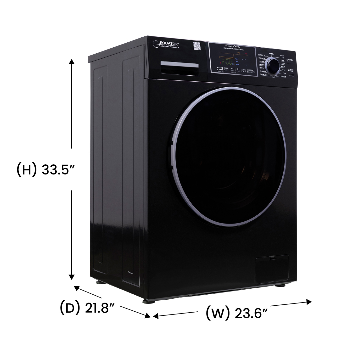 Equator All-in-One Winterized Washer Dryer VENTLESS/VENTED PET cycle 1.62cf/15lbs 110V