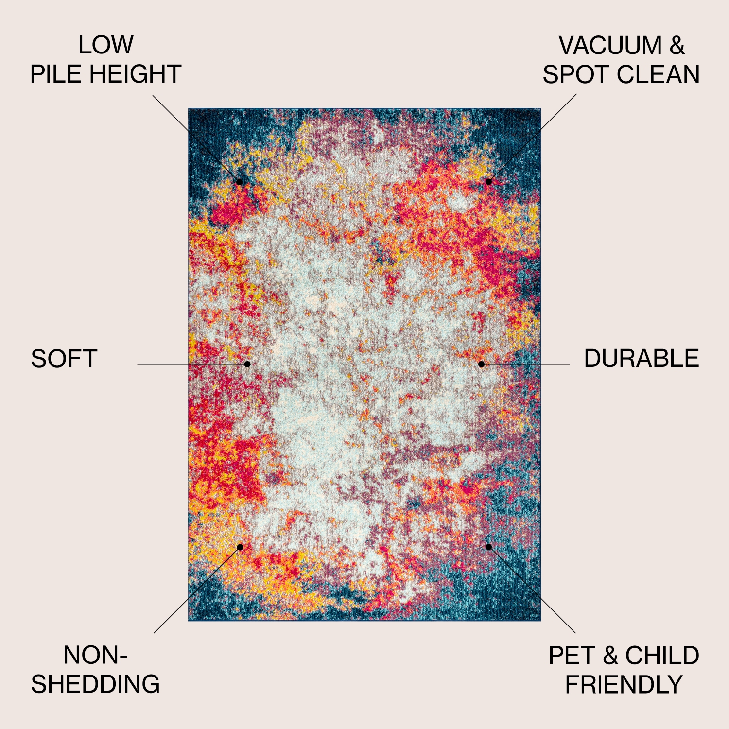 Contemporary Pop Modern Abstract Area Rug