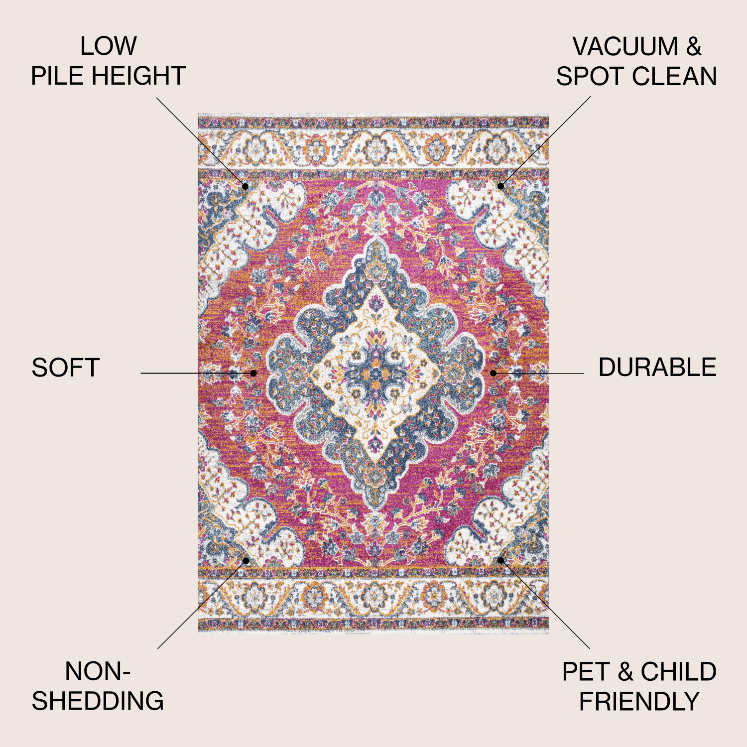 Bohemian Flair Boho Vintage Medallion Area Rug