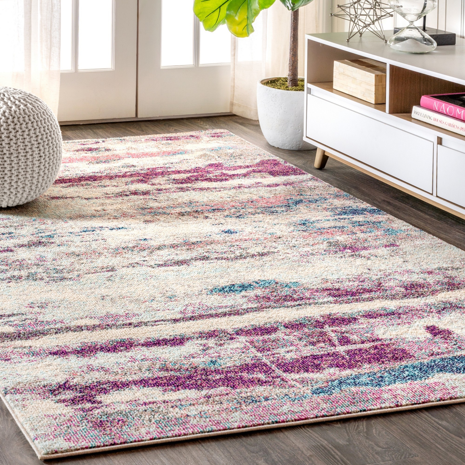 Contemporary Pop Modern Abstract Brushstroke Area Rug