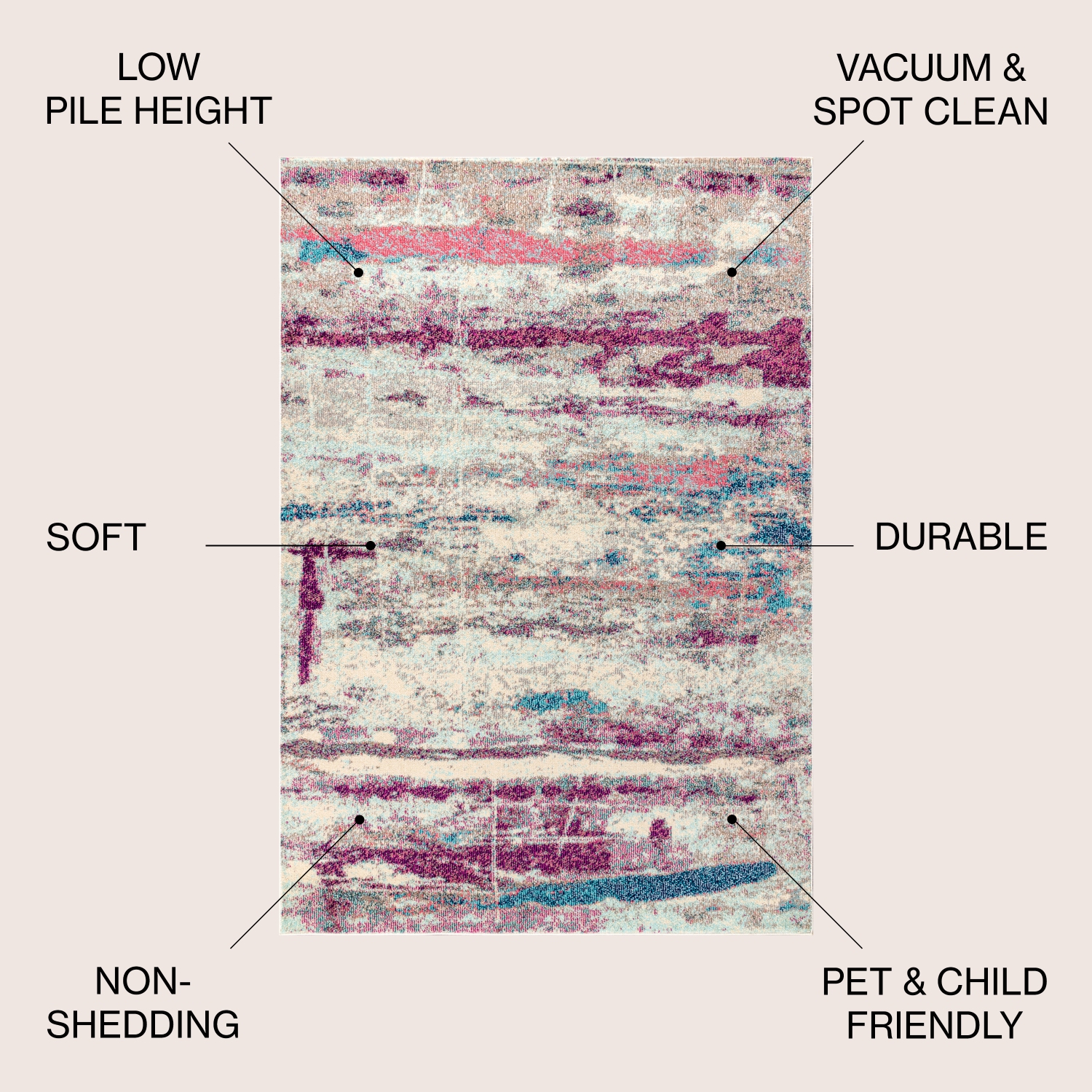 Contemporary Pop Modern Abstract Brushstroke Area Rug