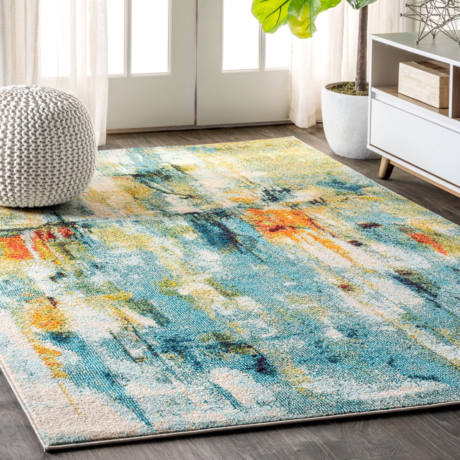 Contemporary Pop Modern Abstract Waterfall Area Rug