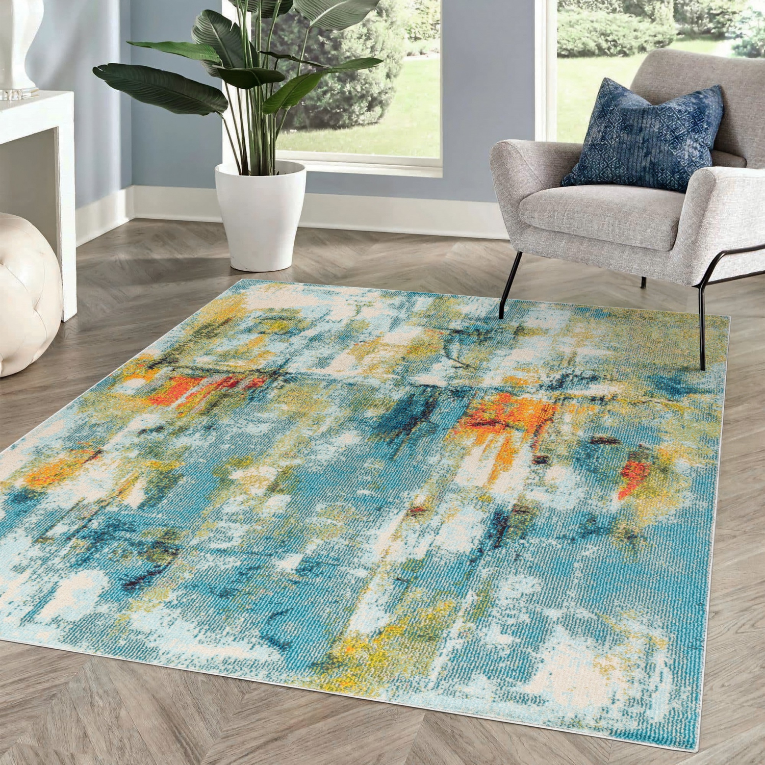 Contemporary Pop Modern Abstract Waterfall Area Rug