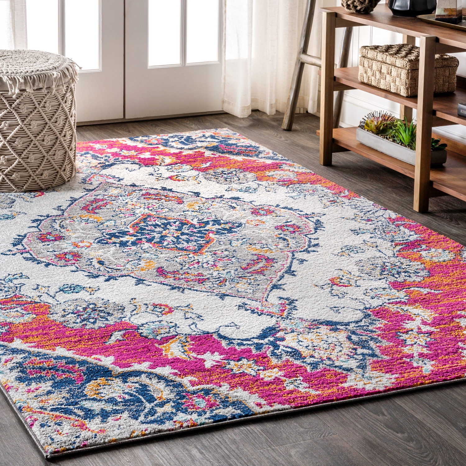 Bright Bohemian Flair Boho Vintage Medallion Area Rug