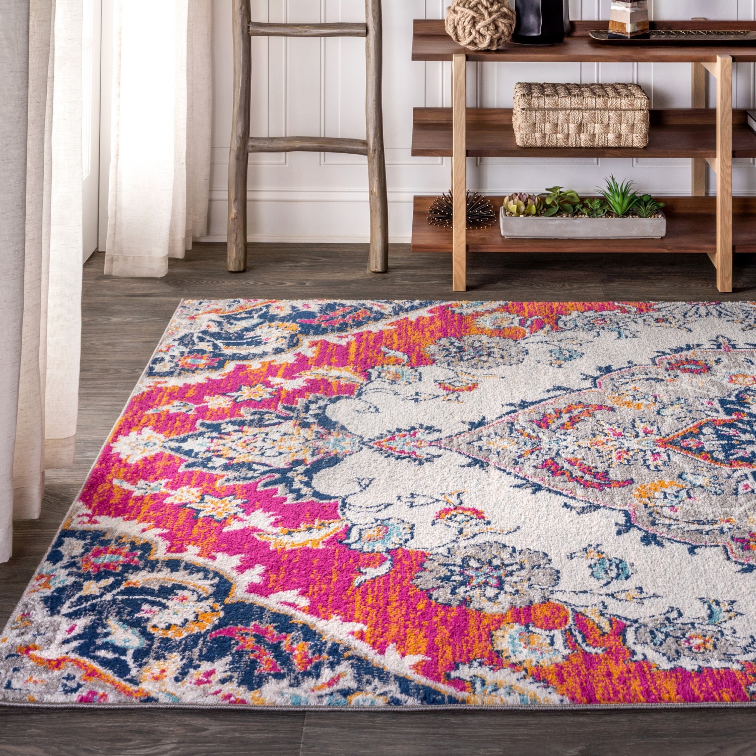 Bright Bohemian Flair Boho Vintage Medallion Area Rug