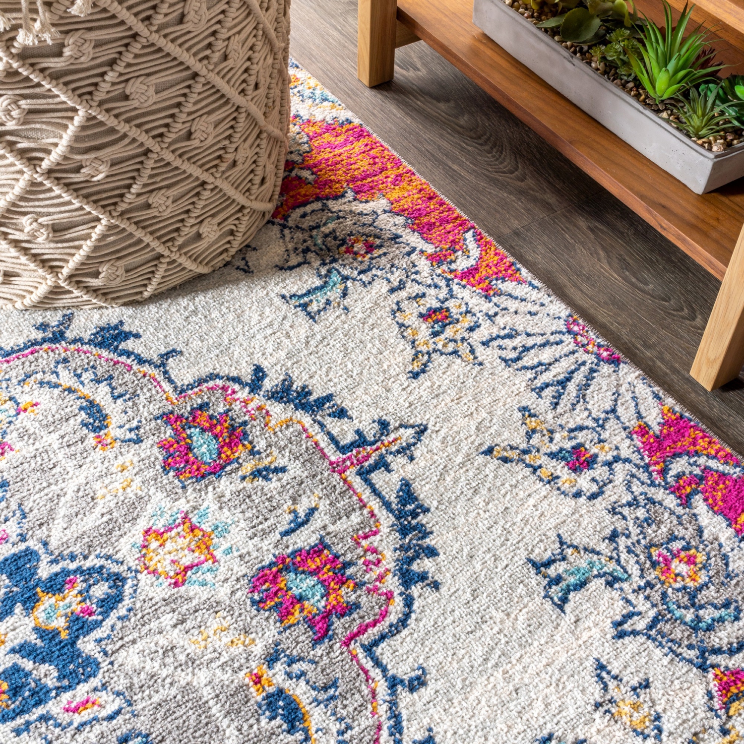 Bright Bohemian Flair Boho Vintage Medallion Area Rug