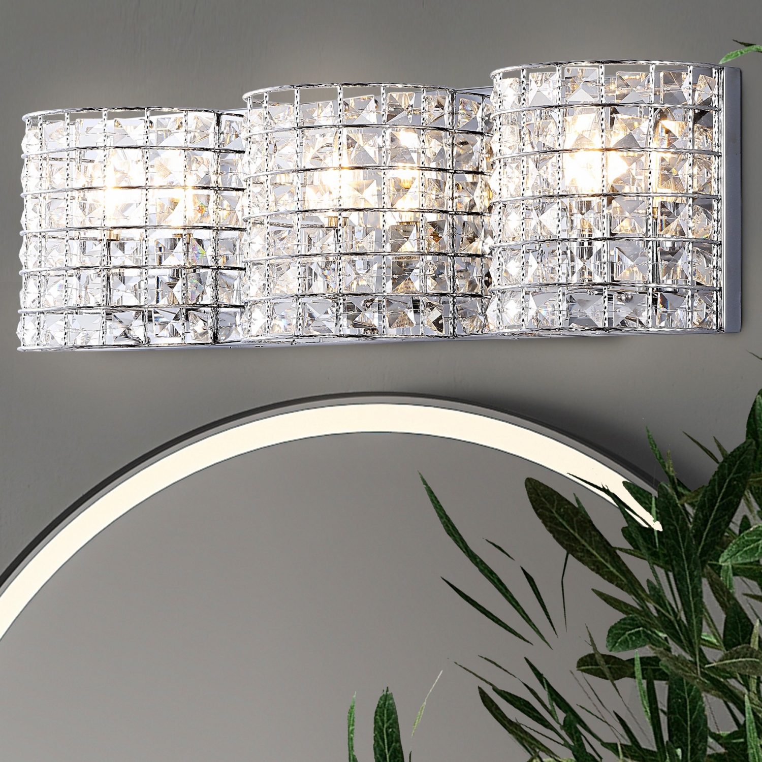 Clara Deco Metal/Crystal Classic Glam LED Vanity Light