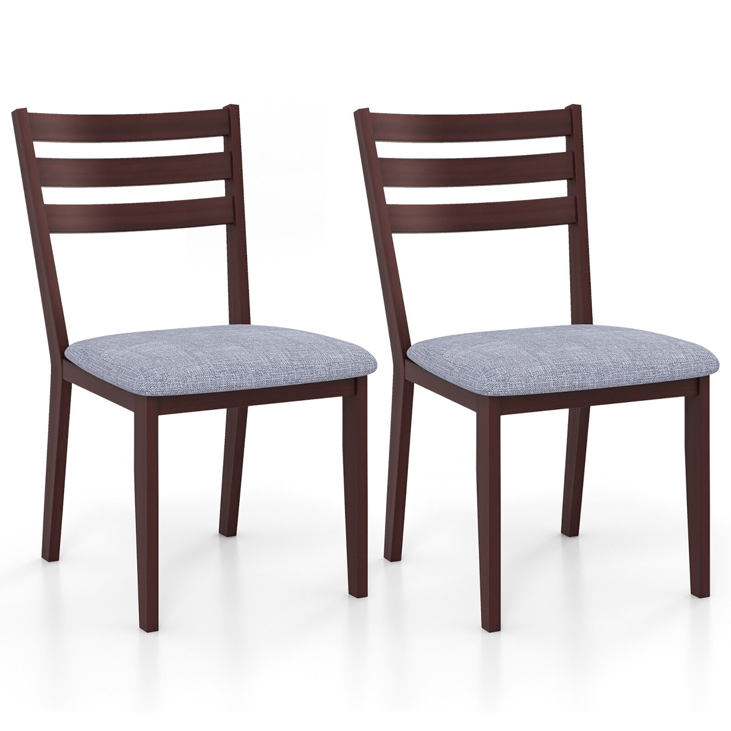 Gymax Upholstered Dining Chair Set of 2 Armless Cushioned Seat Hollow Curved Backrest