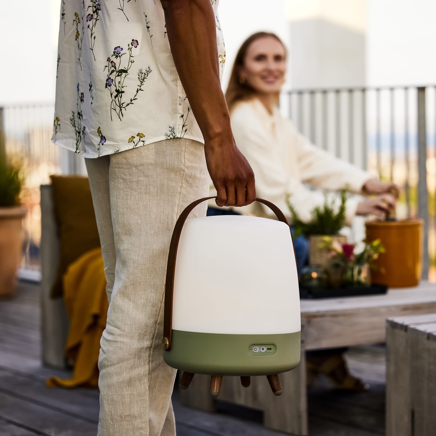 kooduu Lite-up Play Bluetooth Wireless Speaker and LED Lamp, Sound by JBL, Petroleum