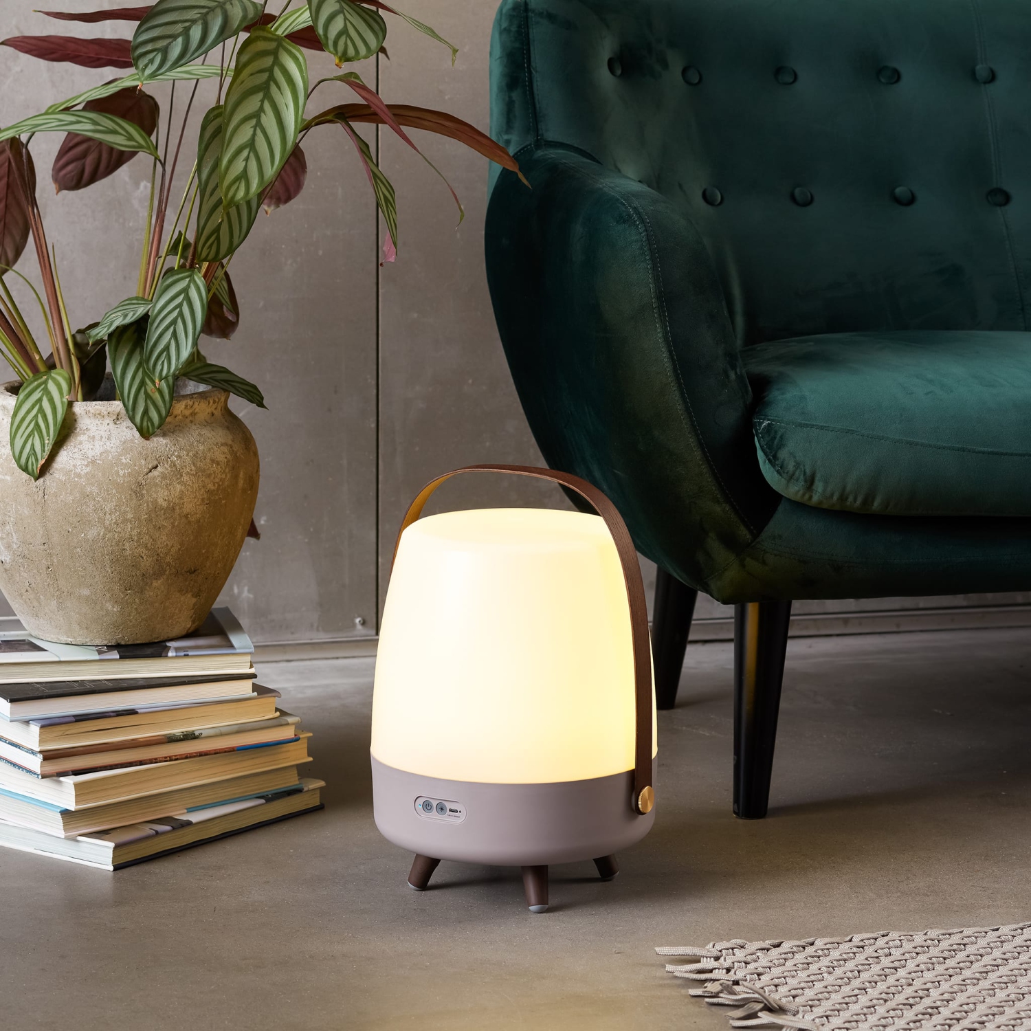 kooduu Lite-up Play Bluetooth Wireless Speaker and LED Lamp, Sound by JBL, Sand