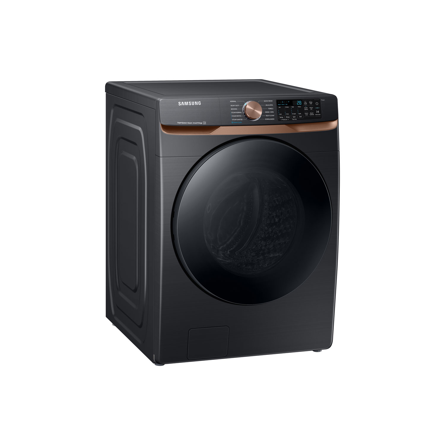 Laveuse à chargement frontal à vapeur haute efficacité de 5,8 pi³ de Samsung - Acier inoxydable noir