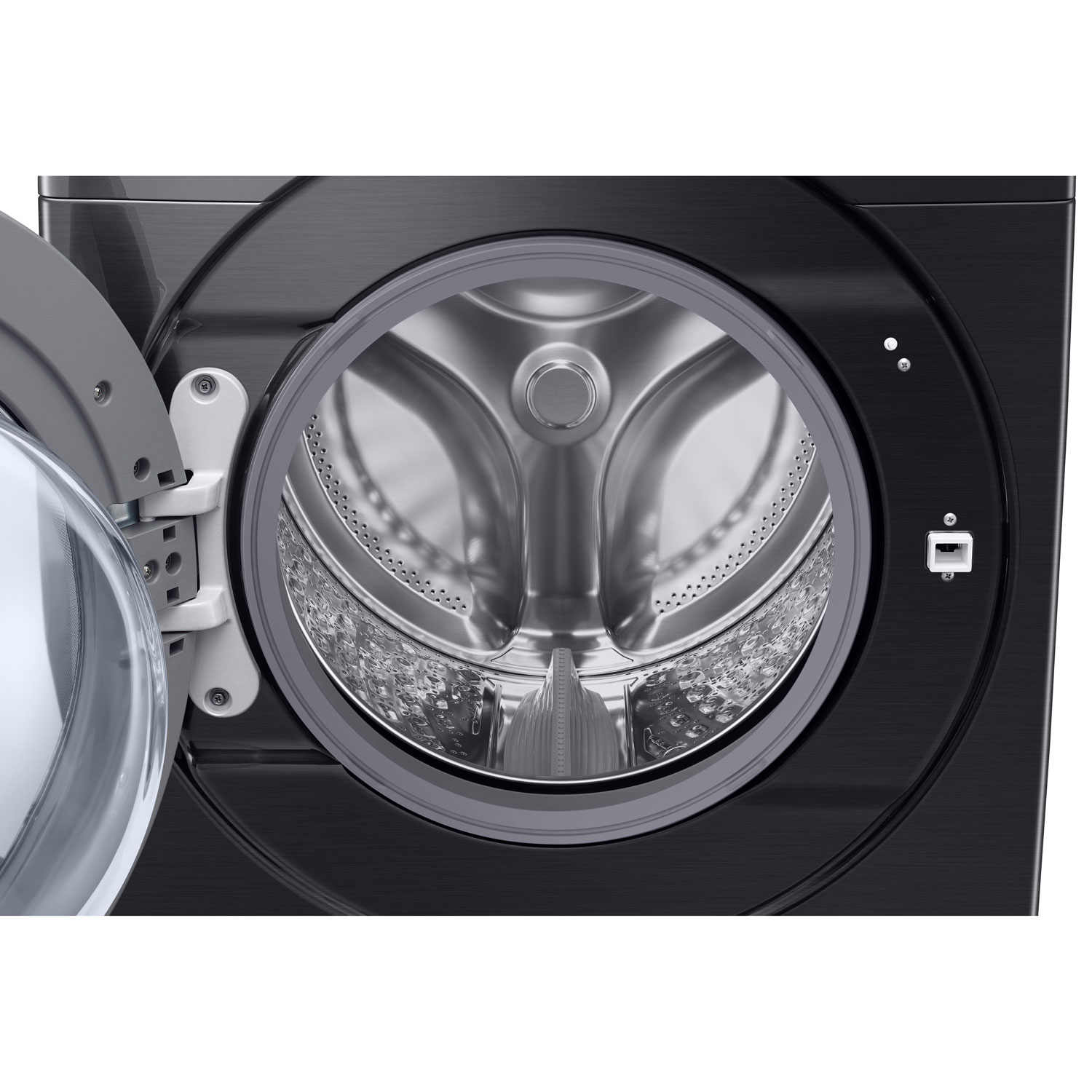 Laveuse à chargement frontal à vapeur haute efficacité de 5,8 pi³ de Samsung - Acier inoxydable noir