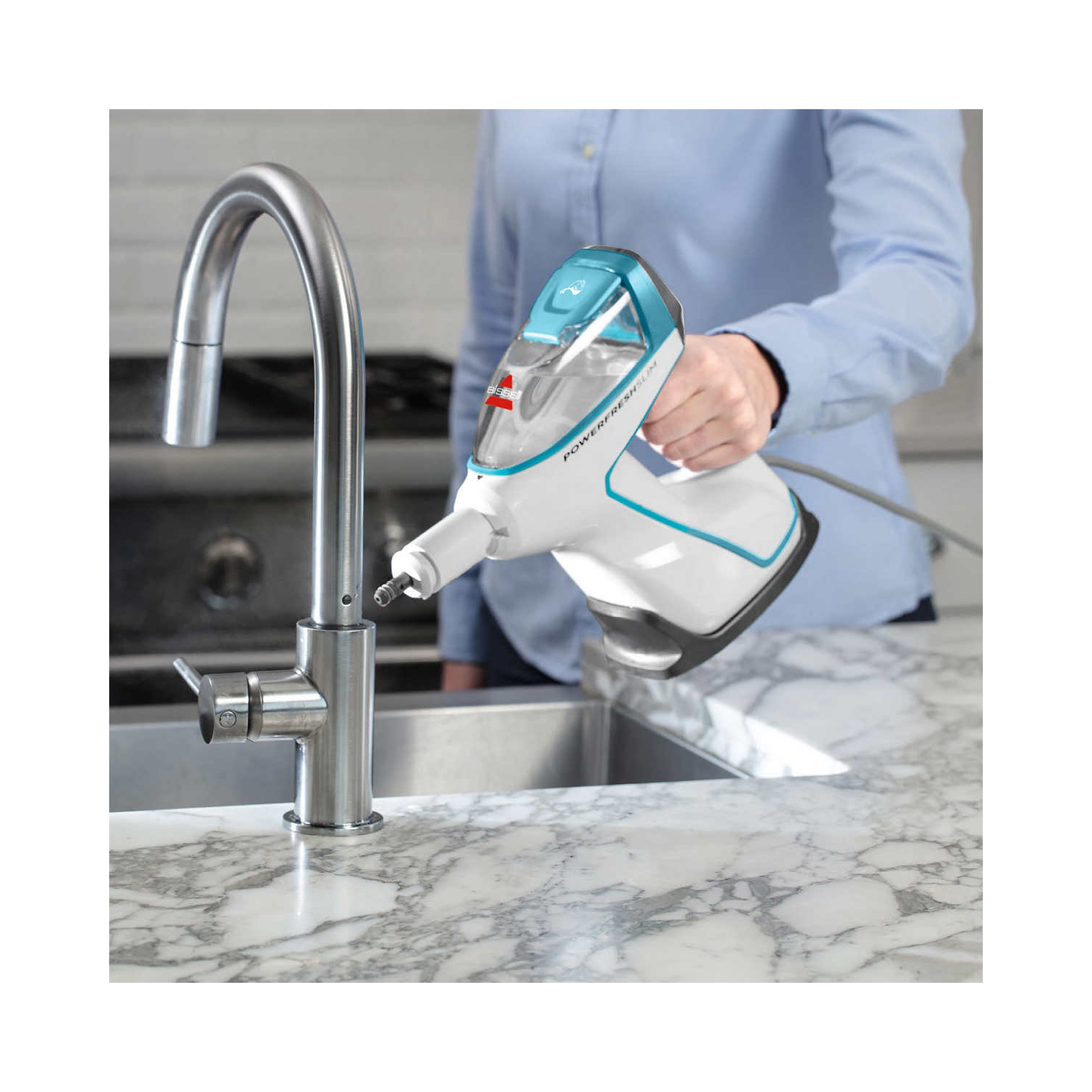 Bissell - Steam Mop and Cleaner - PowerFresh Slim Steam Mop and Steam Cleaner - Versatile 3-in-1 design with lift-off handheld steamer