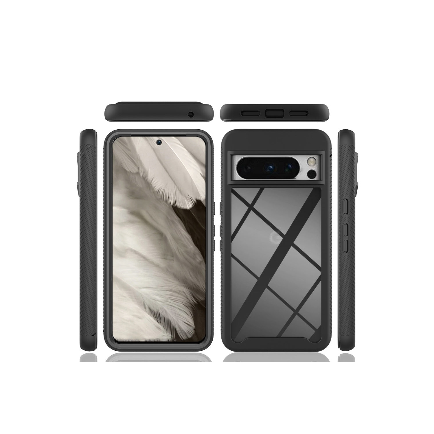 Étui transparent Sky Blue Guardian de PANDACO pour Pixel 8 Pro de Google