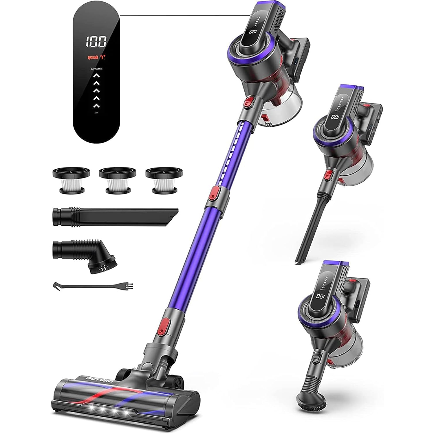 Buture Cordless Stick Vacuum Cleaner 55mins 450W 38Kpa with Touch