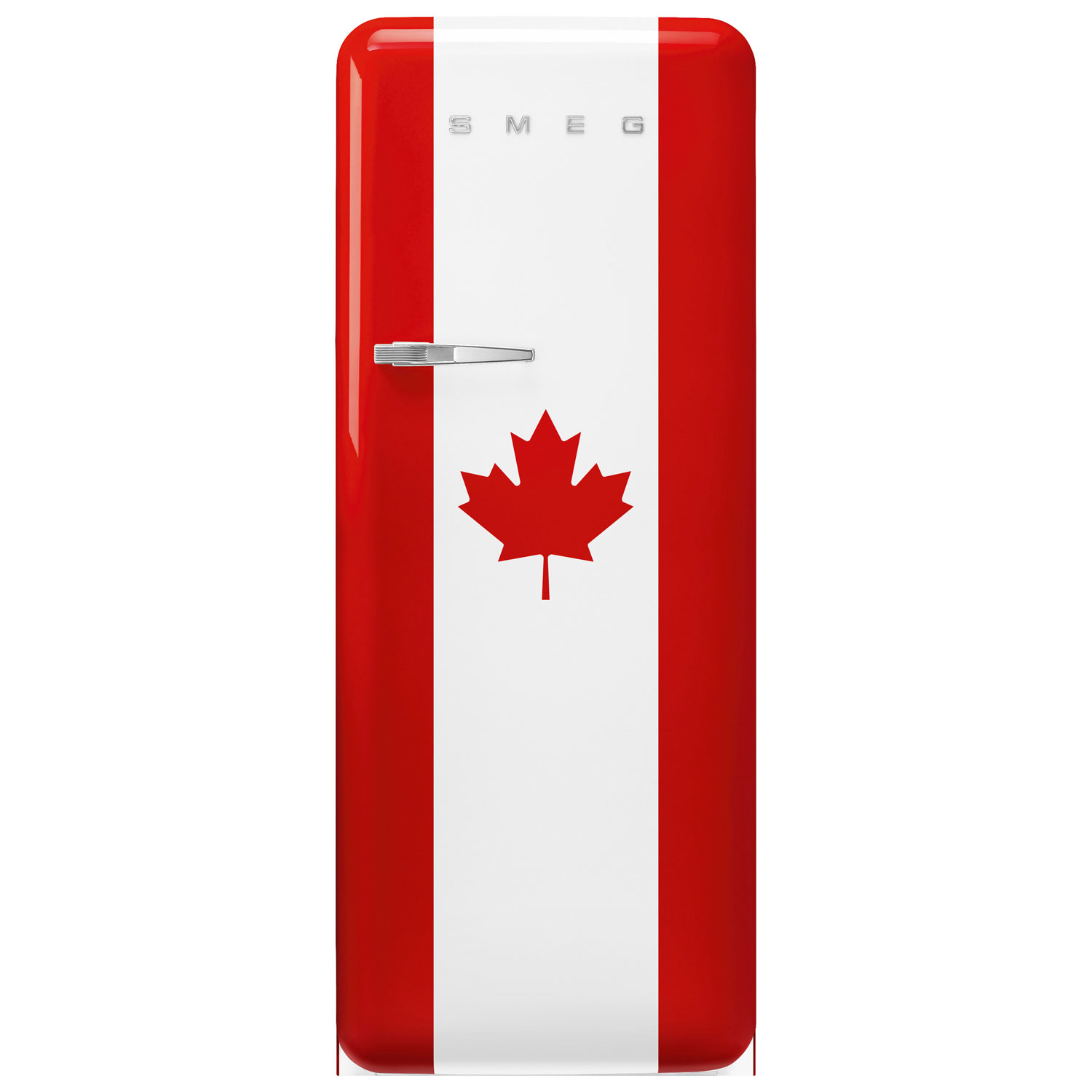Smeg 24" 9.9 Cu. Ft. Top Freezer Refrigerator with LED Lighting (FAB28URDCA3) - Canada Flag - Only at Best Buy