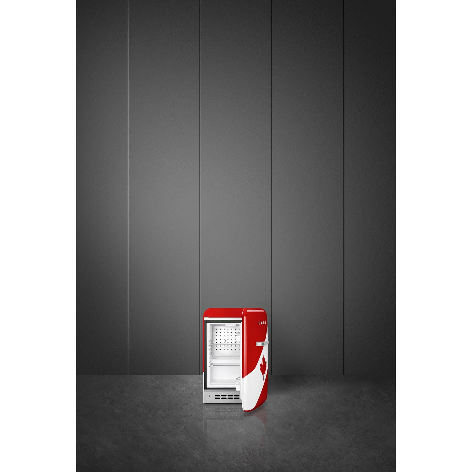 Smeg 16" 1.5 Cu. Ft. Under the Counter Refrigerator with LED Lighting - Canada Flag - Only at Best Buy