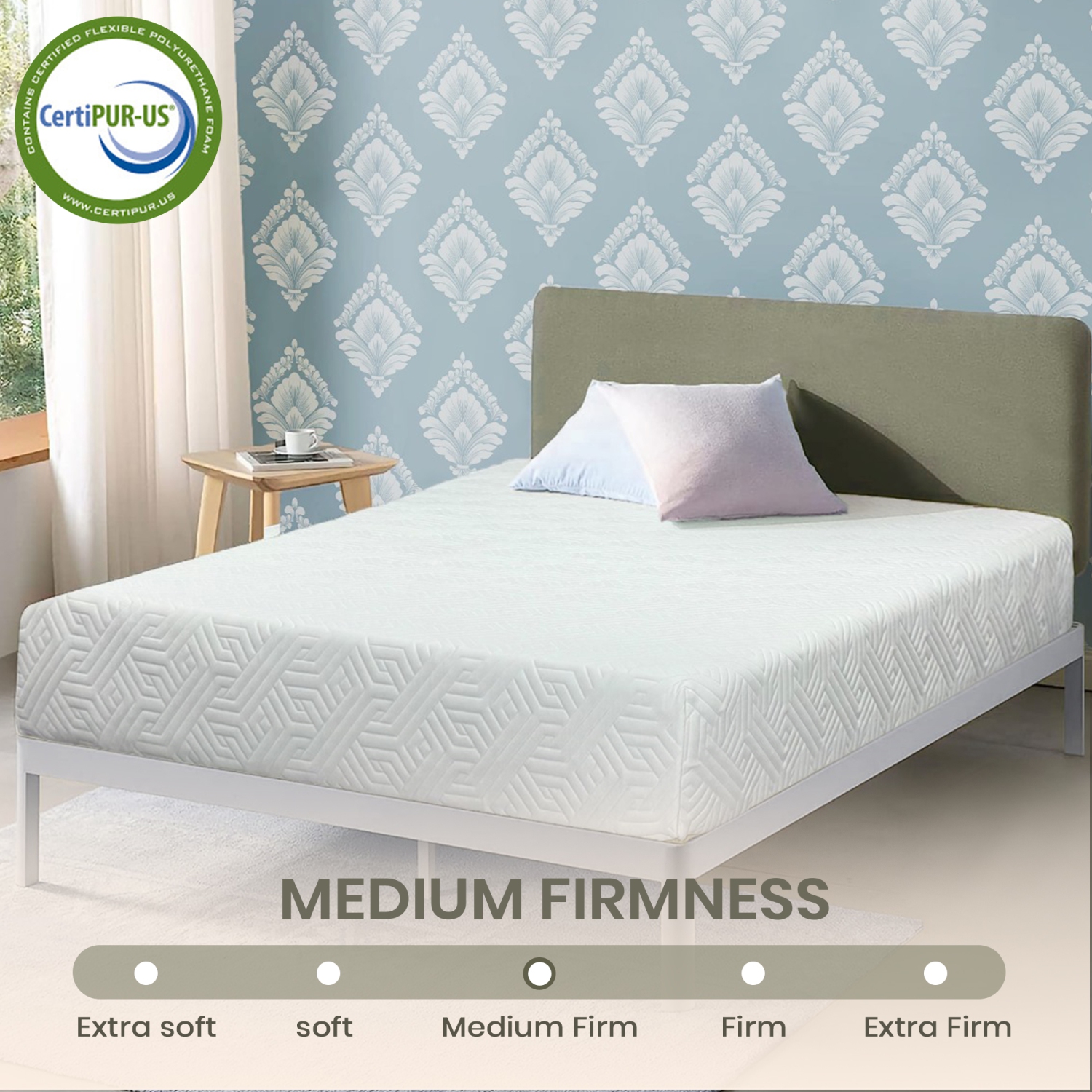 ViscoLogic Canadian Harbor 10" Luxury Orthopedic Soft to Medium Firm Memory Foam Mattress with a Free Bedsheet set, CertiPUR-US® Certified Foam, King