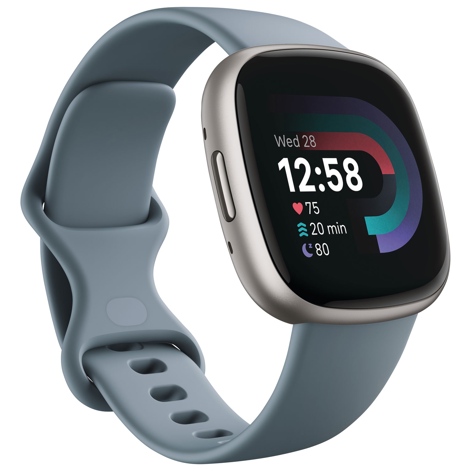 Refurbished (Good) - Fitbit Versa 4 Fitness Smart Watch with Daily Readiness, GPS, 24/7 Heart Rate, 40+ Exercise Modes and More - Waterfall Blue