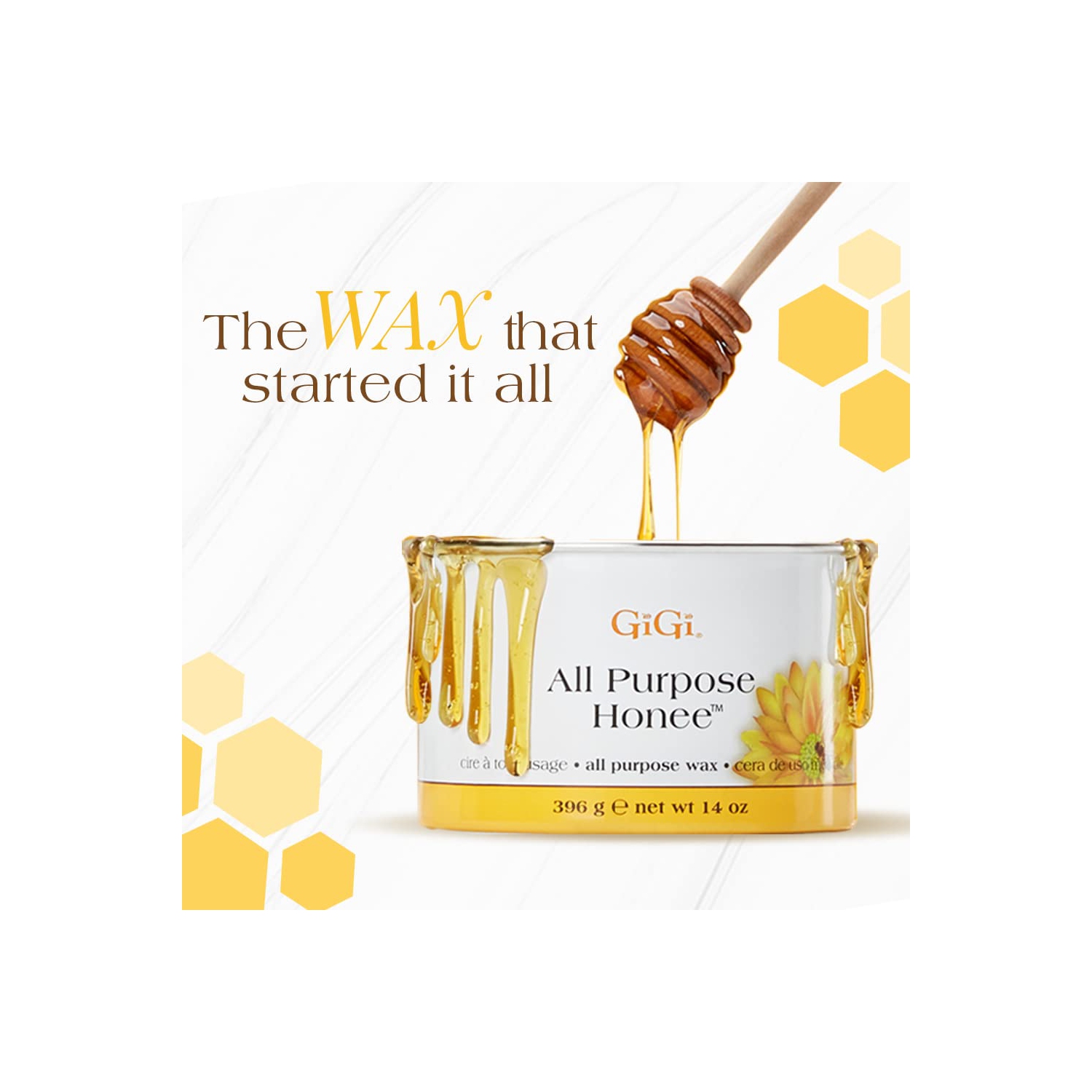 GiGi All Purpose Honee Hair Removal Soft Wax for All Skin and Hair Types, 14 oz