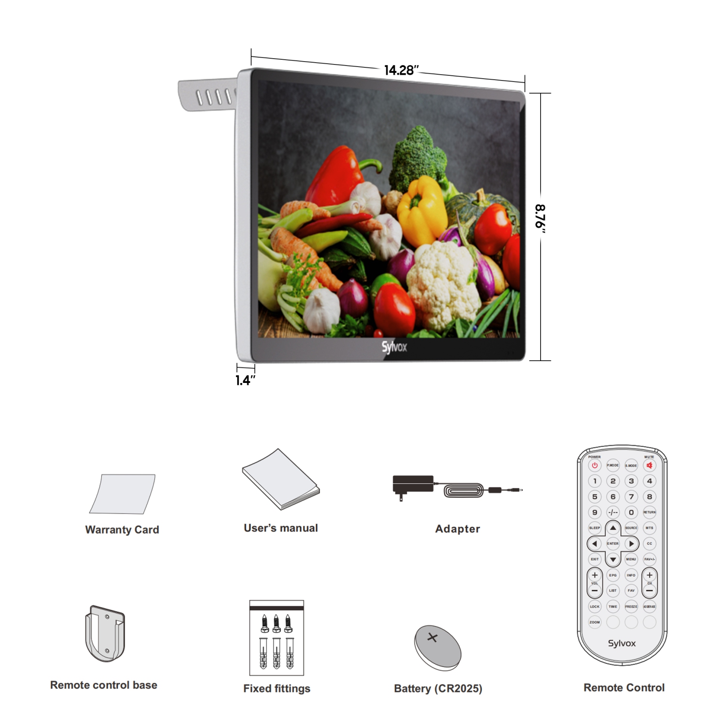 SYLOX Kitchen TV, 15.6inch Under Cabinet TV, 1080P FHD Flip-Down 12 Volt TV for Kitchen, RV